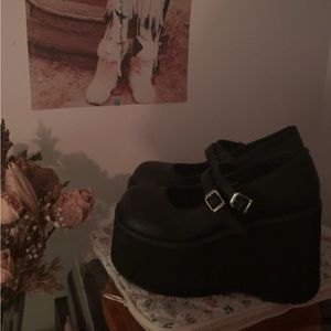 Black Demonia Keira 08 Mary Janes. Never work before, W8.